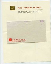 The Apolo Hotel Sheet of Stationery &amp; Envelope Kampala Uganda - £12.64 GBP