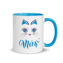 Meow Cat Mug with Color Inside - £11.38 GBP