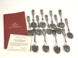 Vintage Franklin Mint 13 Original American Colonies Pewter Spoon Set - £44.96 GBP