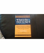 &#39; What to Say and How to Say it ... for all occasions &quot; by David Belson  - €12,98 EUR
