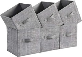 Songmics Storage Cubes, Set Of 6 Non-Woven Fabric Bins With, Gray Urob26Lg - £31.59 GBP