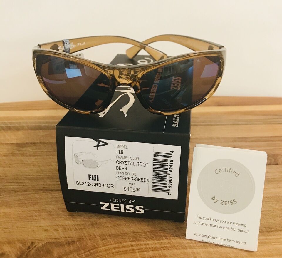 Salt Life Men’s Sunglasses Fiji Crystal Root Beer / Copper Green