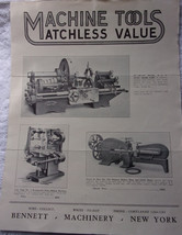 Vintage Machine Tools Matchless Vale Bennet Machinery NY Brochure Early ... - £7.85 GBP