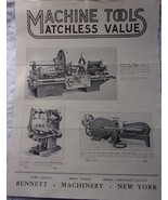 Vintage Machine Tools Matchless Vale Bennet Machinery NY Brochure Early ... - $13.70 CAD