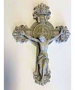 Saint Benedict 10.50&quot; Stone Crucifix,  New #AB-135 - $1,063.77 MXN
