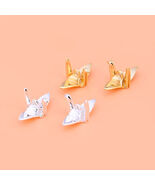 Handmade S925 Pure Silver DIY Jewelry Accessories Crane Pendant Earrings... - €15,35 EUR