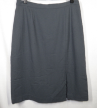 Kasper &amp; Co ASL Women&#39;s Gray Wool Blend Front Slit Skirt Size 12 - £31.37 GBP