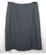 Kasper &amp; Co ASL Women&#39;s Gray Wool Blend Front Slit Skirt Size 12 - £31.42 GBP