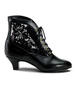 Vintage Pioneeer  Victorian Costume Granny Black Ankle Boots Shoes DAME0... - £49.51 GBP