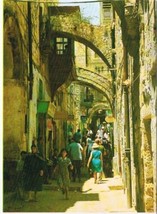 Israel Postcard Via Dolorosa Jerusalem People in the Street - £2.32 GBP