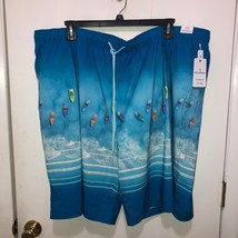 NWT Caribbean Big Man 4XB Mesh Lined Swim Trunks Boats Zipper Pocket Ret... - $10.88