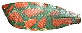 Python Print-on Tilapia Fish Leather Skin Hide Metallic Glitter Brown - £4.97 GBP