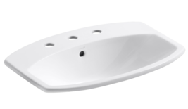 Kohler K-2351-8-0 Cimarron Arch Drop-In 1 Bowl Bathroom Sink with Overfl... - £98.83 GBP