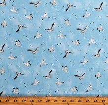 Cotton Seagulls Animals Birds Sky Skies Blue Fabric Print by Yard D481.56 - £11.94 GBP