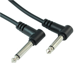 3Ft 1/4Inch Angled Mono (Ts) Guitar Cable Male To Male 28Awg Nickel Plated - £11.98 GBP