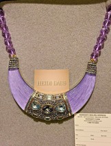 Heidi Daus Violet &quot;Say It With Style&quot; Beaded Crystal Resin Statement Nec... - $249.99