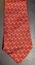 Amherst &amp; Brock Mens Red Interlocking Diamond Rope Rings Silk Neck Tie N... - £3.77 GBP