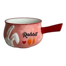 Kitchen Tour French Onion Soup Bowl Cup Handle Baby Bunny Rabbit Kids Ki... - $23.36
