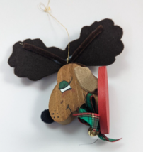 VTG Peanuts Snoopy Moose Head Wall mount Wooden Christmas Ornament - £7.81 GBP