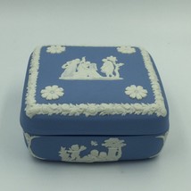 Wedgwood Blue Jasperware Blue Square Shape Lidded Trinket/ Jewellery Box. - £39.12 GBP