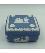 Wedgwood Blue Jasperware Blue Square Shape Lidded Trinket/ Jewellery Box. - £38.41 GBP