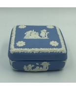 Wedgwood Blue Jasperware Blue Square Shape Lidded Trinket/ Jewellery Box. - £38.49 GBP