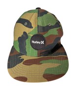 HURLEY yupoong flexfit camo strapback hat w/black round patch floral und... - $9.98