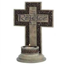 Inspirational Cross with Votive Candle Holder - $15.95