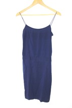 Theory 2 Blue Silk Stretch Spaghetti Strap Short Dress - $28.49