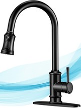 Kitchen Faucet- 3 Modes Pull Down Sprayer Kitchen Tap Faucet Head - Black - £74.32 GBP