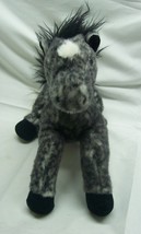 Aurora Soft Gray &amp; Black Speckled Horse 12&quot; Plush Stuffed Animal Toy - £15.57 GBP