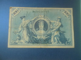 Germany German Empire Reichsbanknote 100 Mark 1908 Green seal # Ser. L 0... - £8.27 GBP
