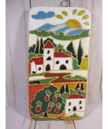 Siena Italian Tile Antica Hand Painted Village Scene Wall Hanging  7&quot; x ... - £32.24 GBP