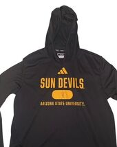 Adidas ASU Sun Devils Hoodie Long Sleeve Performance Shirt Men’s M Black image 2