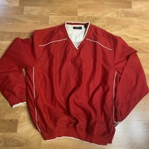 Callaway Golf Windbreaker Jacket Men’s Large Pullover V-Neck Red / Tan Size Med - £18.79 GBP