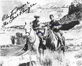 THE LONE RANGER AUTOGRAPHED 8x10 RP PHOTO CLAYTON MOORE AND JAY SILVERHEELS - £15.65 GBP