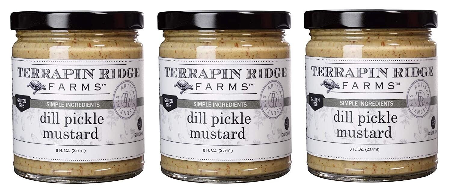 Primary image for Terrapin Ridge Farms Dill Pickle Mustard, 3-Pack 8 Ounce (237ml) Jars 