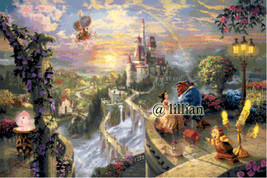 The Beauty Beast Princess Belle And Prince Castle Counted Cross Stitch Pattern - £3.91 GBP