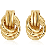Trendy Gold Plated Knot Earrings for Women Chunky Statement Drop Dangle ... - €12,58 EUR Trendy Gold Plated Knot Earrings for Women Chunky Statement Drop Dangle ... - €12,58 EUR