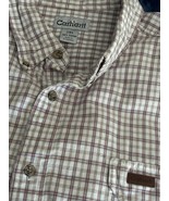 Carhartt Men’s Size 2XL Red White Check Button Down Short Sleeve 100% Co... - $21.99