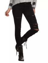 Royal Bones By Tripp NYC Black Fishnet Skinny Jeans Size 3 - £47.96 GBP