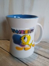 Six Flags Warner Bros 3D Tweety Bird & His Shadow 8 OZ. Coffee Mug White & Blue - $8.01