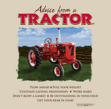 Farm T-shirt S M Advice From Tractor Country Plow Unisex NWT New Beige - £15.97 GBP
