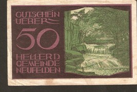 Austria Die Gemeinde NEUFELDEN 50 heller Austrian Notgeld - £3.08 GBP