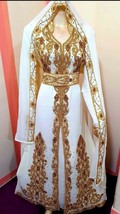 New Caftan  Kaftan Dubai Farasha Moroccan Georgette Jacket Abaya Gown Islamic - £84.55 GBP
