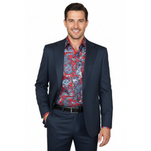 Men's MONO Turkey Casual Dress Jacket Patch Pockets Thick Cotton 1557-002 Navy image 7