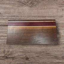 Handcrafted 9 x 18 Large Cutting Board Walnut Maple Purple Heart Sleek M... - $1,104.16 MXN