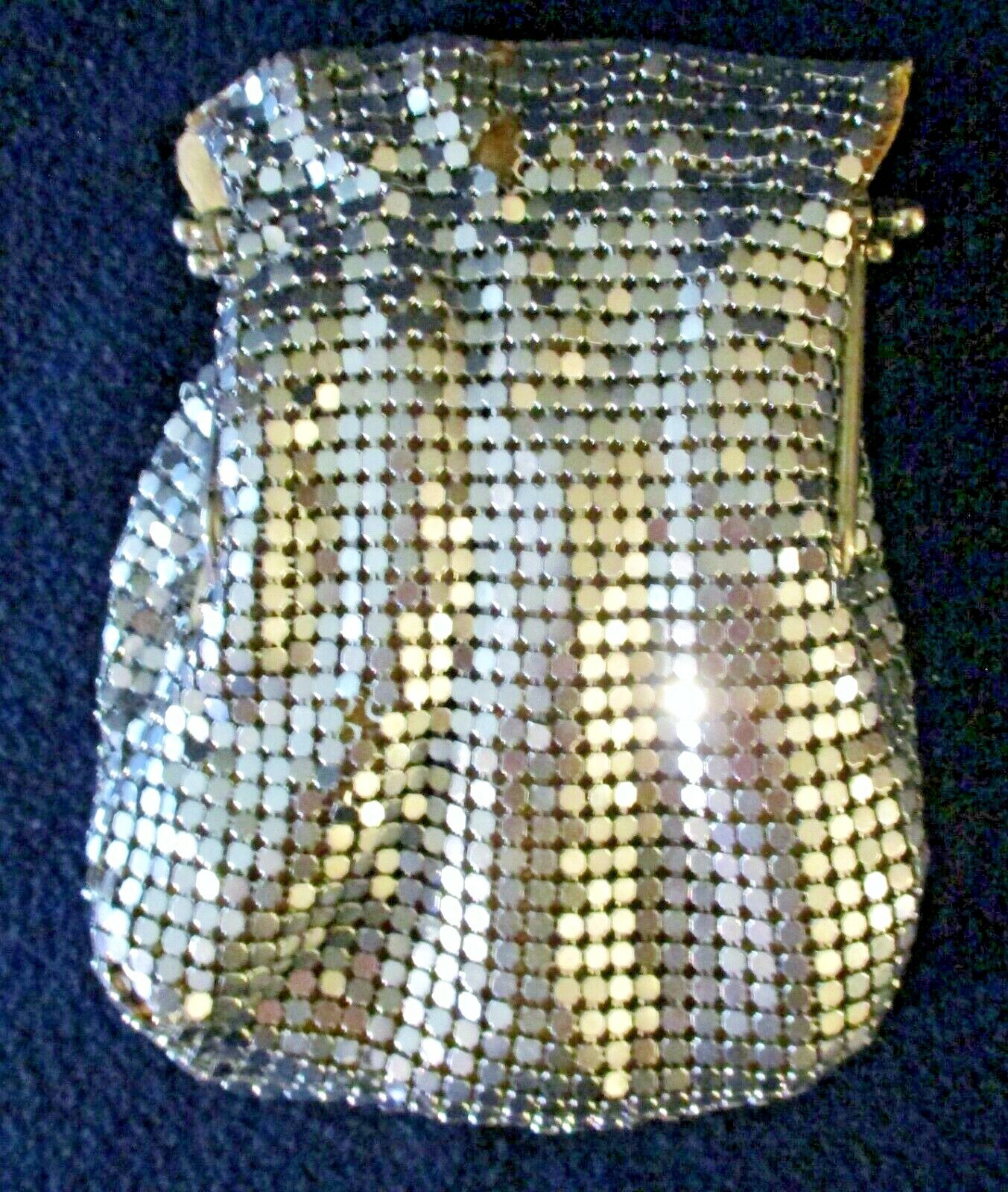 Apri Nights Silver Sequined Evening Clutch Snap Closure - $24.75
