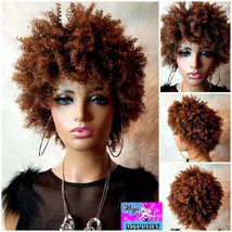 Donna" Short Hair Afro Kinky Curly Synthetic,  hair loss, alopeica chemo wig, fu - $73.00