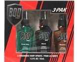 Bod Man 1.8 Oz 3 Count Fragrance Body Sprays Fresh Guy Black Reserve - $23.99